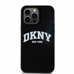 Kryt DKNY Silicone White Arch Logo na Apple iPhone 13 Pro Max MagSAFE  Čierny