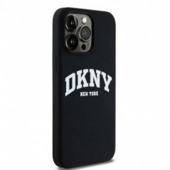 Kryt DKNY Silicone White Arch Logo na Apple iPhone 13 Pro Max MagSAFE  Čierny