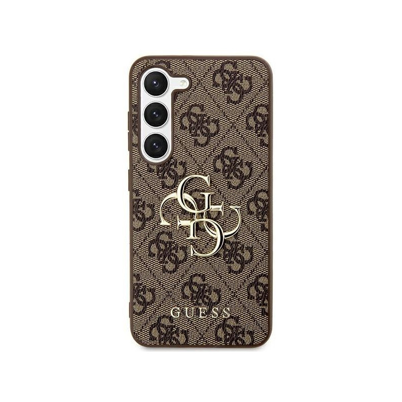 Kryt Guess Leather 4G Metal Logo na Samsung Galaxy S24 ULTRA Hnedý