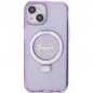 Kryt Guess Glitter Script Logo - Ring stand na Apple iPhone 15 Plus MagSAFE  Fialový (Purple)