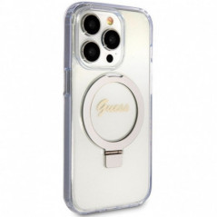 Kryt Guess Glitter Script Logo - Ring stand na Apple iPhone 15 Pro Max MagSAFE  Transparentný