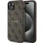 Kryt Guess Leather 4G Metal Logo na Apple iPhone 15 Plus Hnedý