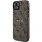 Kryt Guess Leather 4G Metal Logo na Apple iPhone 15 Plus Hnedý