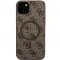 Kryt Guess Leather 4G Metal Logo na Apple iPhone 15 Plus Hnedý