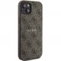 Kryt Guess Leather 4G Metal Logo na Apple iPhone 15 Plus Hnedý