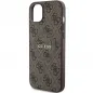 Kryt Guess Leather 4G Metal Logo na Apple iPhone 15 Plus Hnedý