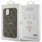 Kryt Guess Leather 4G Metal Logo na Apple iPhone 15 Plus Hnedý