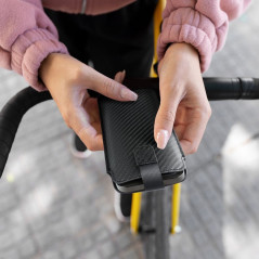 Univerzálne puzdro Pocket Carbon na Samsung Galaxy Xcover 5 Karbónový vzor  Čierny 