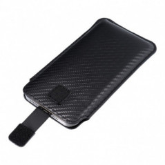 Univerzálne puzdro Pocket Carbon na Samsung Galaxy Xcover 5 Karbónový vzor  Čierny 