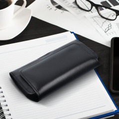 Univerzálne puzdro, Horizontálne puzdro, Puzdro na opasok ROYAL Crazy Horse na Samsung Galaxy S20 FE Čierny 