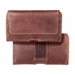 Univerzálne puzdro, Horizontálne puzdro, Puzdro na opasok ROYAL Crazy Horse na Apple iPhone 13 Pro Hnedý 