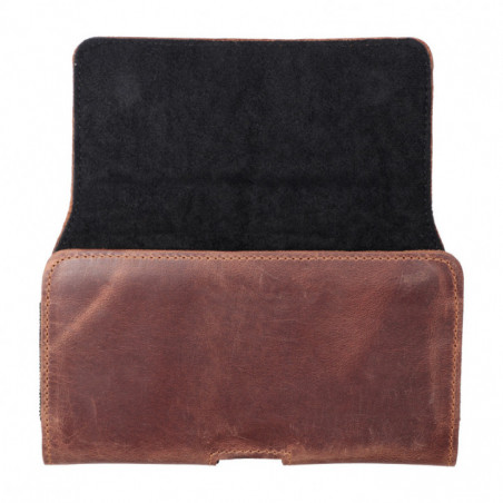 Univerzálne puzdro, Horizontálne puzdro, Puzdro na opasok ROYAL Crazy Horse na Samsung Galaxy S20 FE 5G Hnedý 