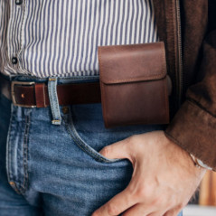 Univerzálne puzdro, Horizontálne puzdro, Puzdro na opasok ROYAL Crazy Horse na Samsung Galaxy Z Flip3 5G Hnedý 