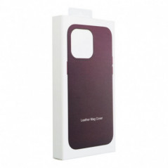 Kryt Leather Mag Cover na Apple iPhone 16 Elegant  MagSAFE  Tmavo fialový (violet)