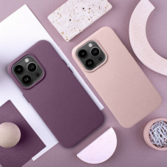 Kryt Leather Mag Cover na Apple iPhone 16 Pro Max Elegant  MagSAFE  Tmavo fialový (violet)