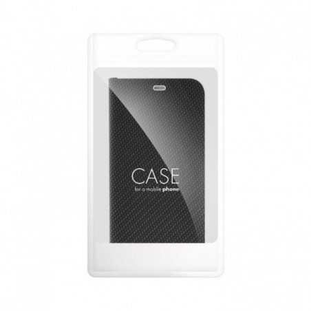 Peňaženkové puzdro LUNA Book Carbon na XIAOMI 14 Uhlíkové vlákno, Elegant  Čierny