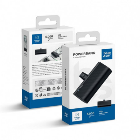 Blue Star Power bank W0556 5000 mAh Type C 2,1A čierna