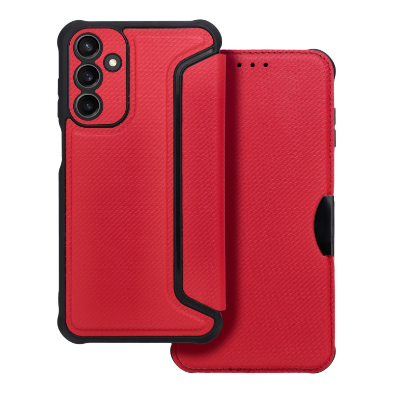 Peňaženkové puzdro Razor Book na Samsung Galaxy A15 5G Uhlíkové vlákno, Karbónový vzor