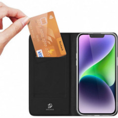 Kryt Dux Ducis Leather na Apple iPhone 15 Plus Čierny