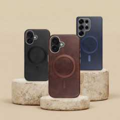 Kryt Gentleman Mag Cover na Apple iPhone 16 Pro Elegant  MagSAFE  Hnedý