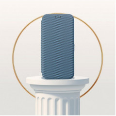 Peňaženkové puzdro FOLIO Side Magnet na Motorola Moto G75 Elegant, Karbónový vzor  Modrý