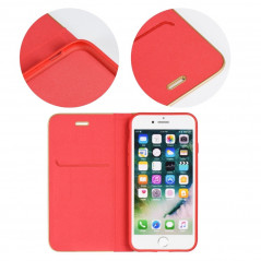 Peňaženkové puzdro LUNA Book Gold na XIAOMI Redmi Note 10 5G Elegant  Červený