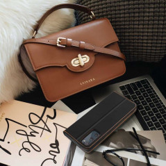 Peňaženkové puzdro Leather case SMART PRO na XIAOMI Redmi Note 10 Elegant  Čierny